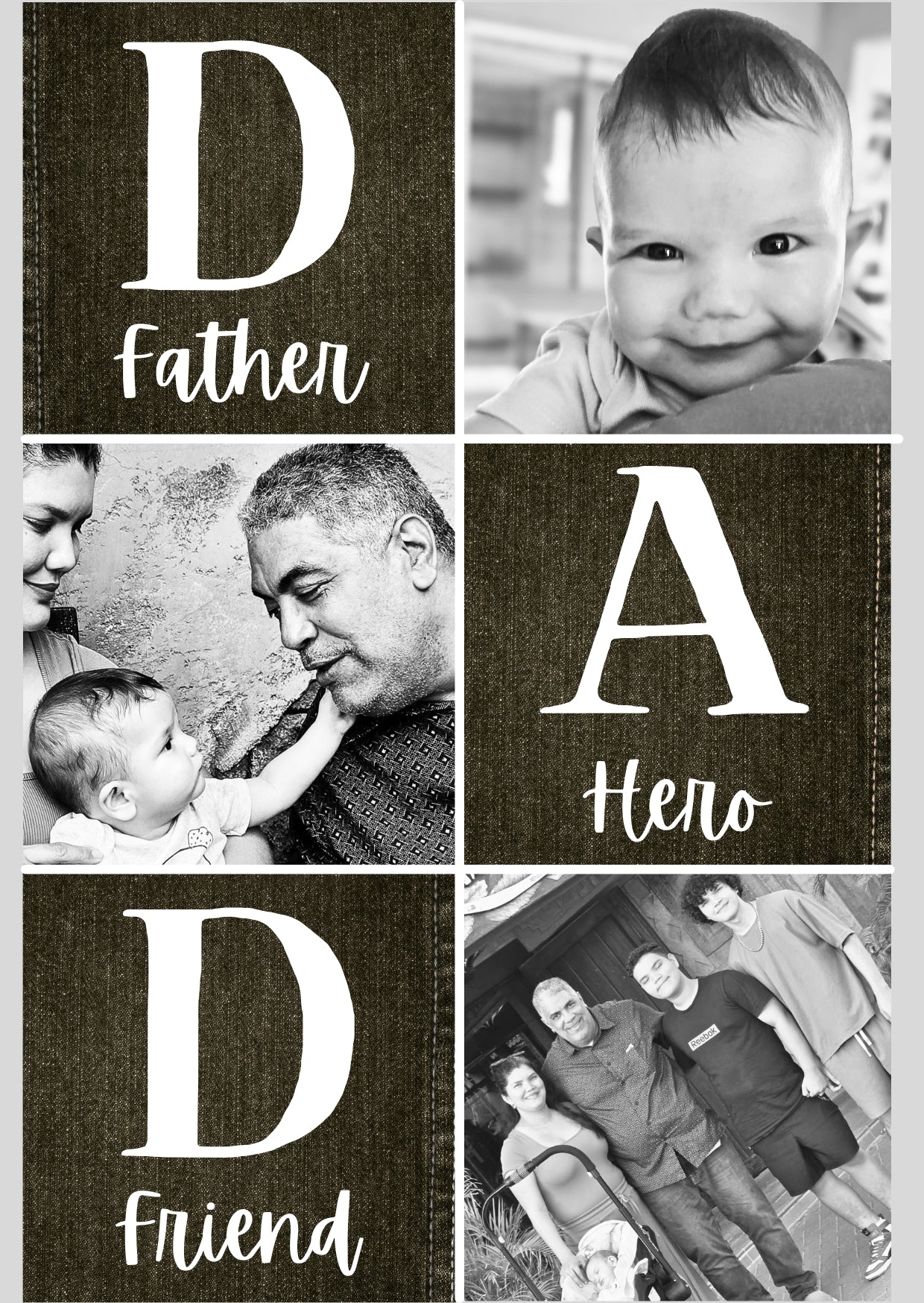 Llavero Placa para Papá con Fotograbado Tipo Collage