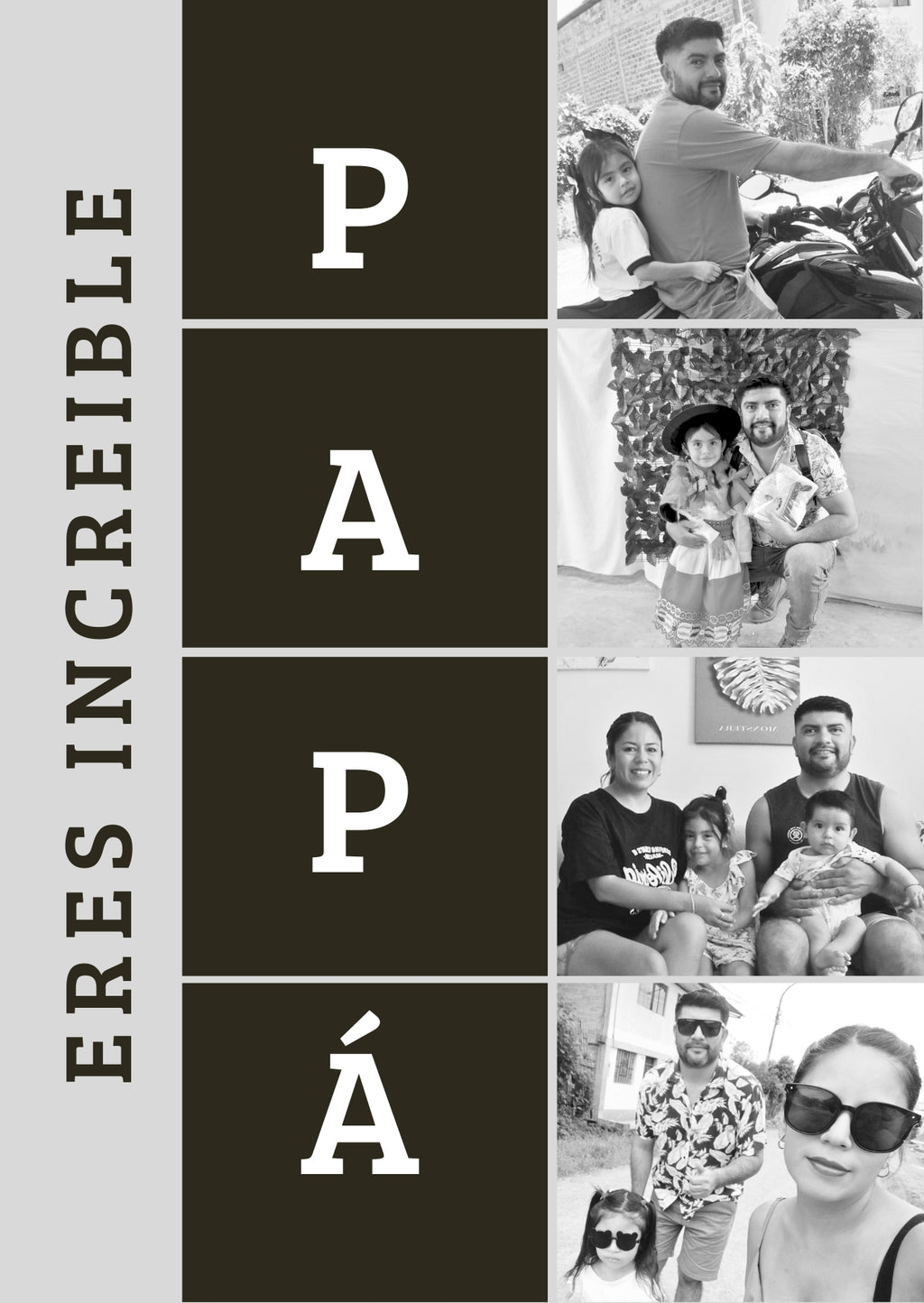 Collar Placa para Papá con Fotograbado Tipo Collage