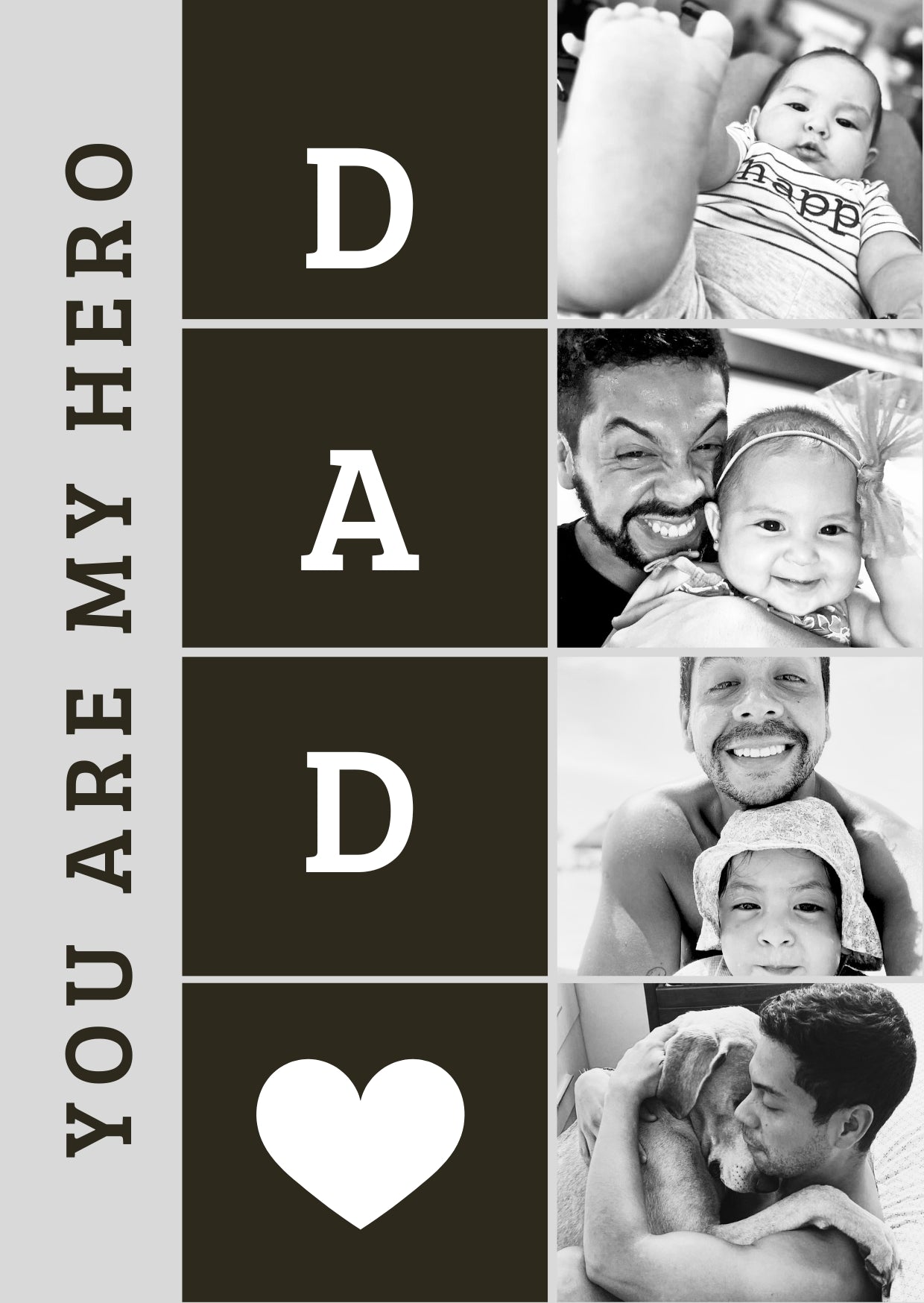 Collar Placa para Papá con Fotograbado Tipo Collage