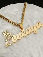 COLLAR CON NOMBRE CLÁSICO CON CIRCON EN INICIANL Y CADENA GRUESA