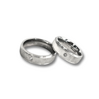 Matte and satin silver + zircon couple rings (last sizes)