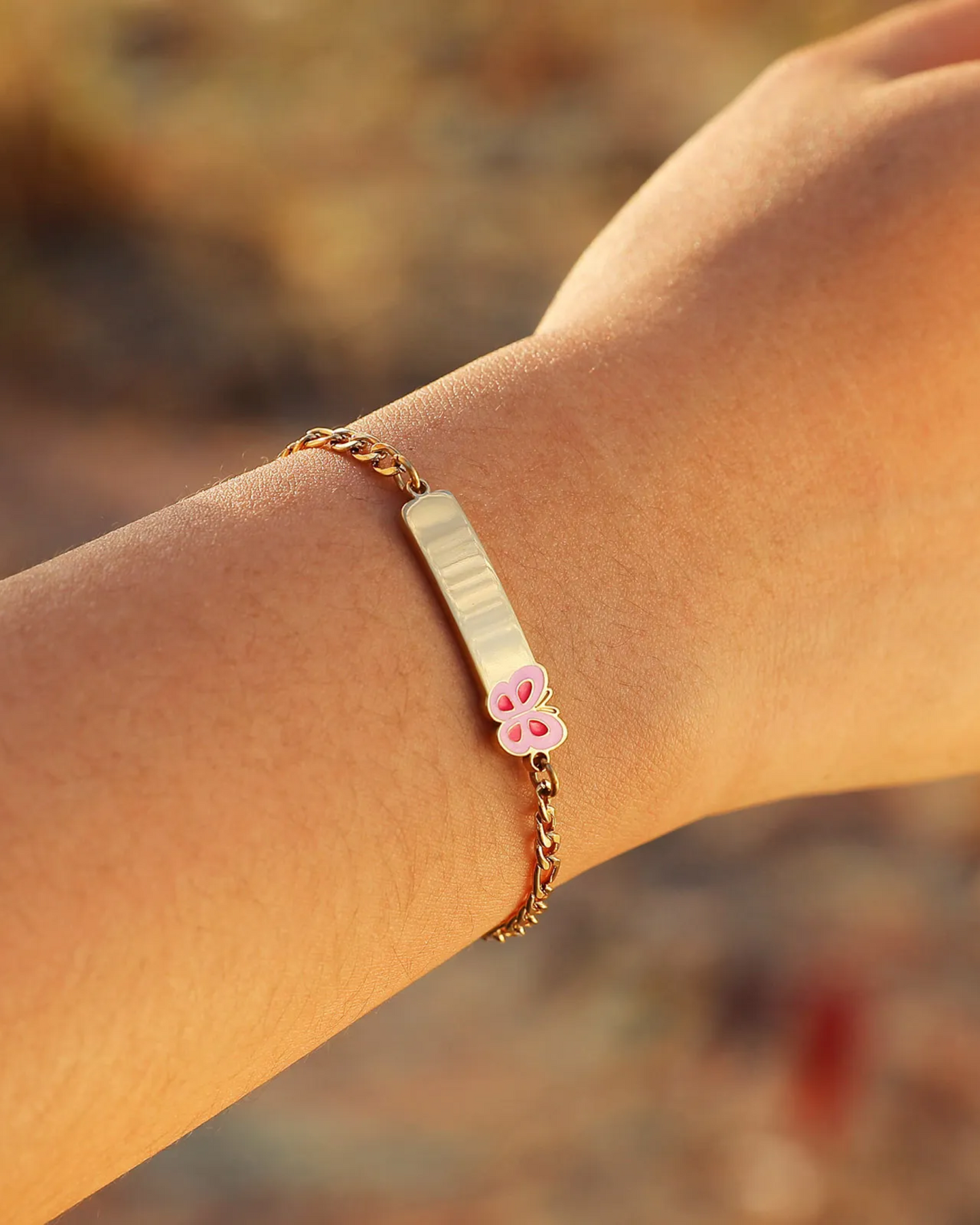 Pulsera para niños mariposa rosa (PRE ORDEN)