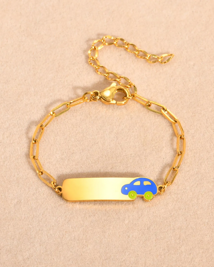 Pulsera para niños carrito cadena clip (PRE ORDEN)