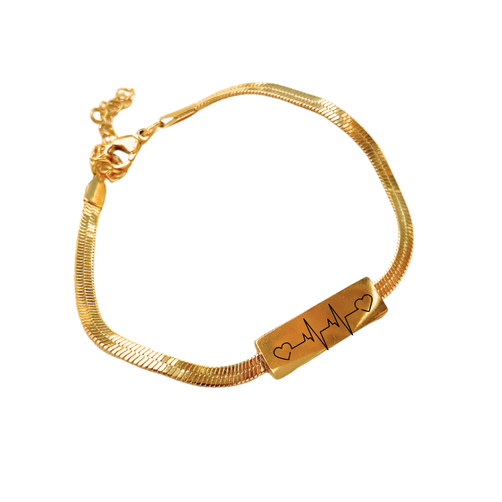 PULSERA RECTANGULO CON CADENA SERPIENTE