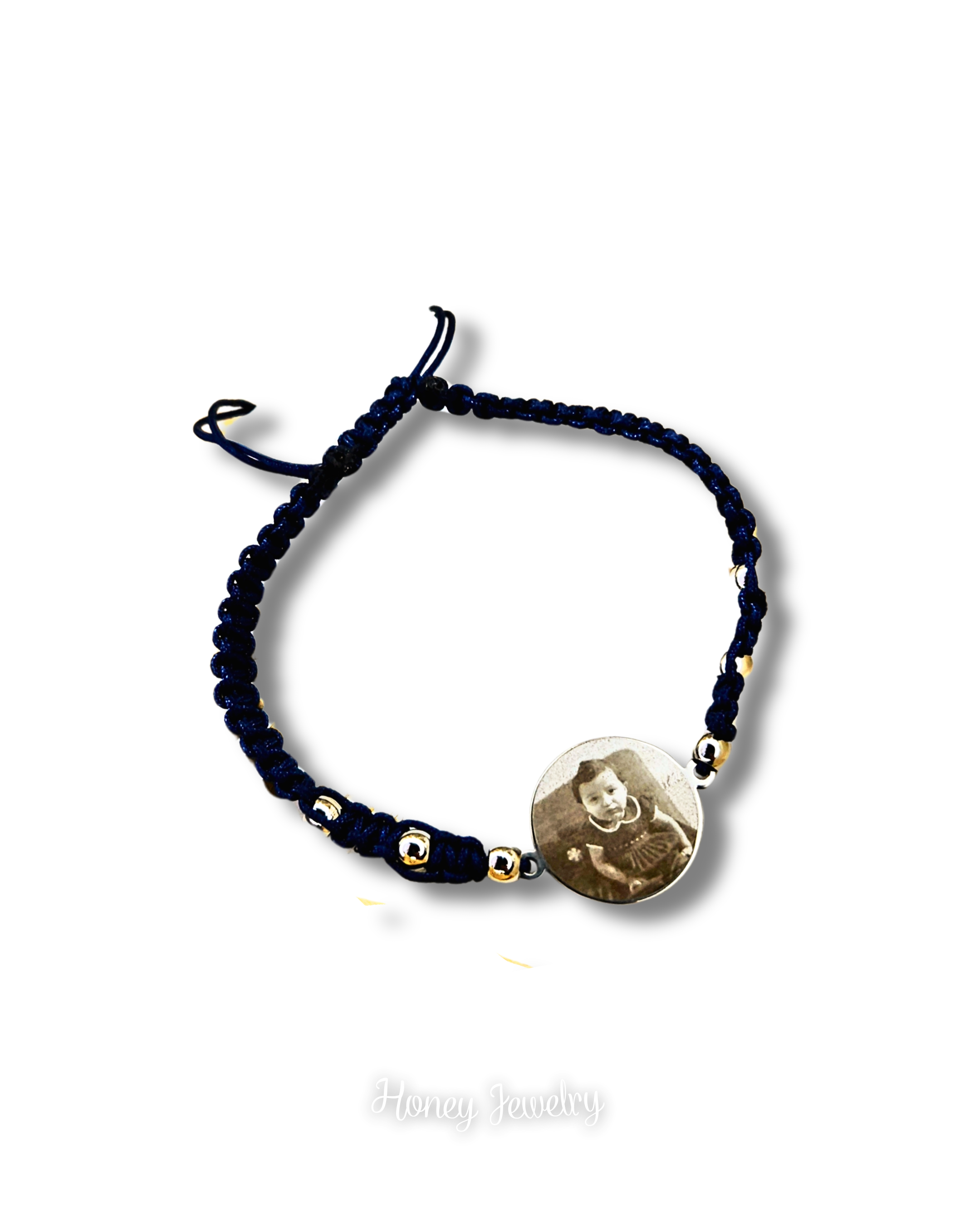 PULSERA MINI PLACA REDONDO CON FOTOGRABADO