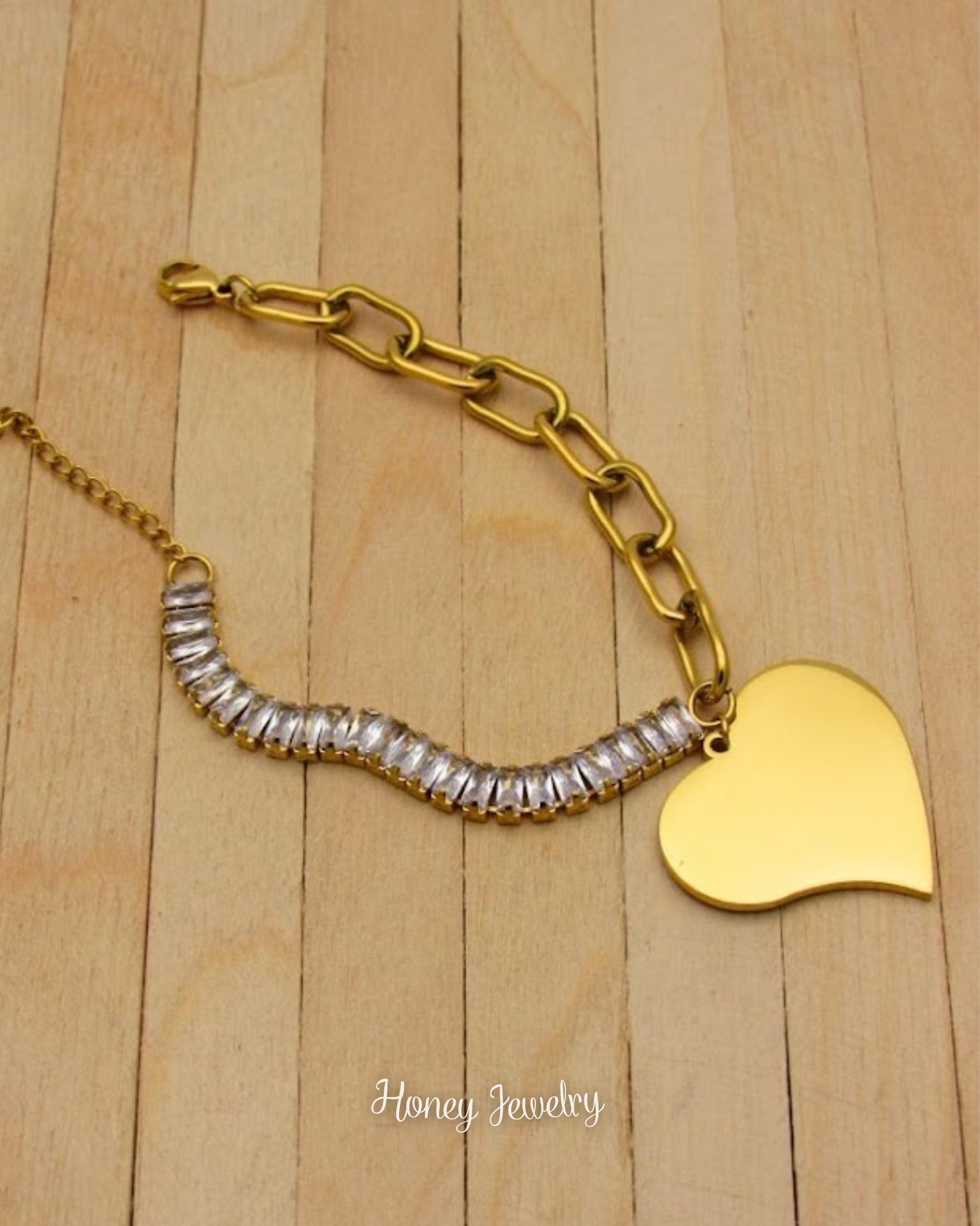 PULSERA CIRCONES Y DIJE CORAZON PERSONALIZADO