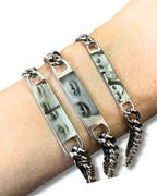 Bracelet with baguette zircons and heart pendant