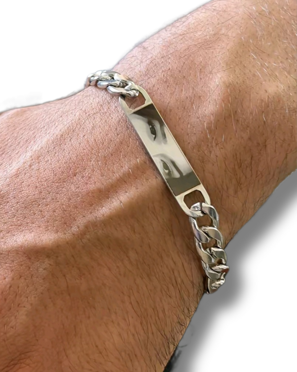 Bracelet with baguette zircons and heart pendant