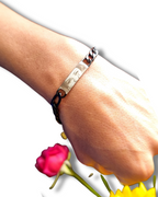 Bracelet with baguette zircons and heart pendant