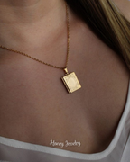 Boek medaillonketting met rand