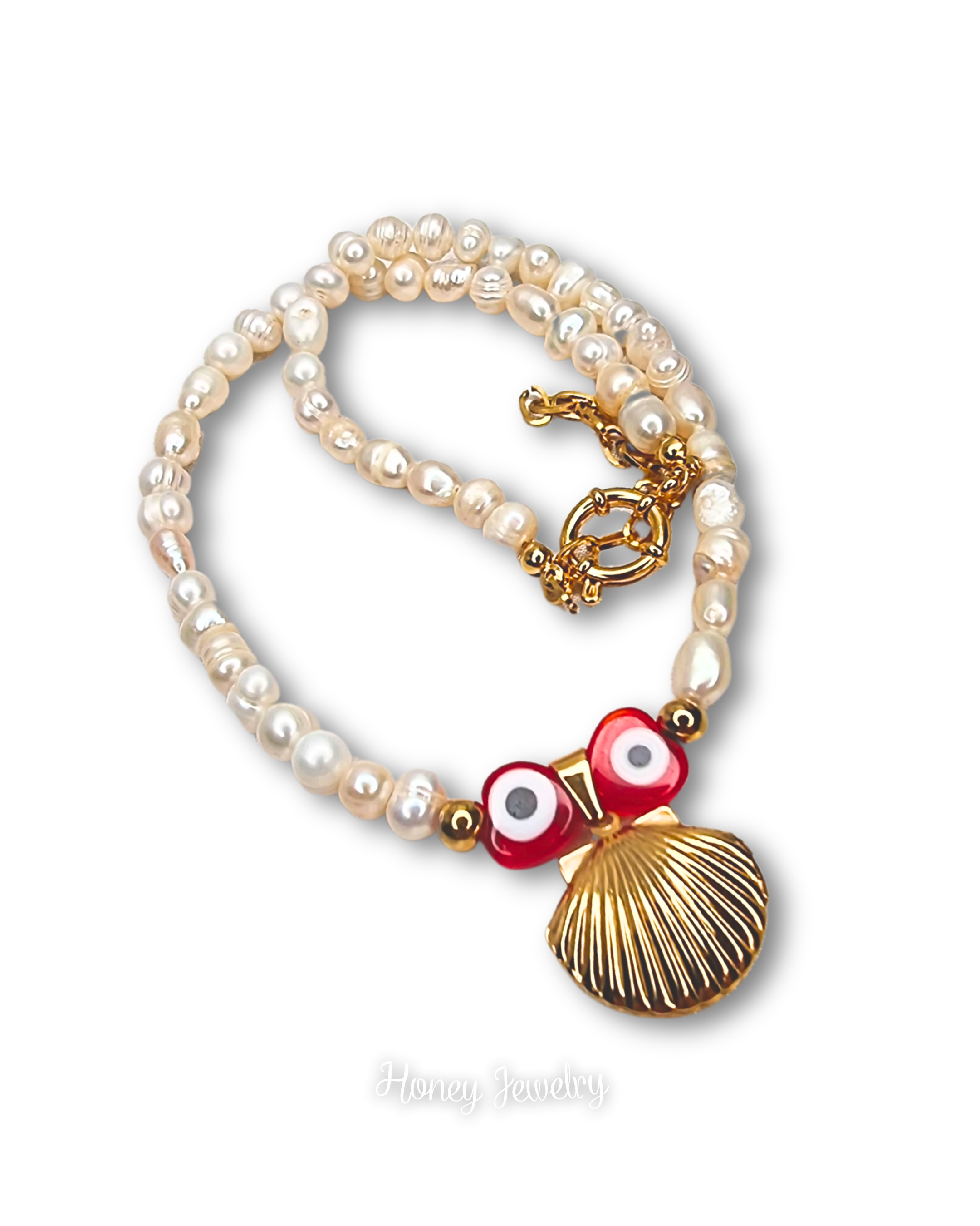 Collar Relicario conchita con perlas naturales