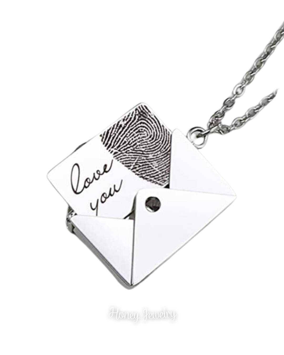 Collar carta de amor con huellas dactilares