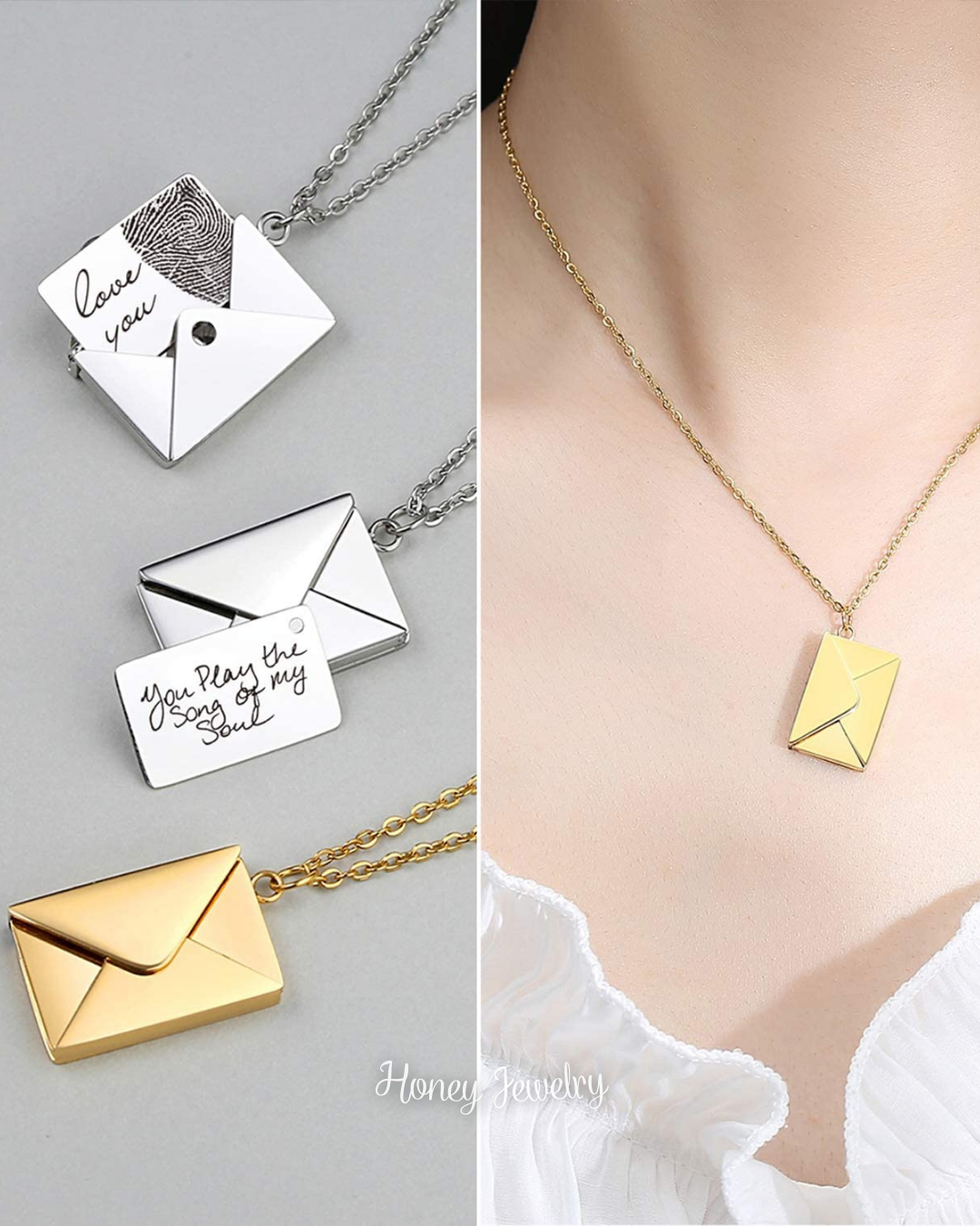 COLLAR CARTA DE AMOR CON HUELLAS DACTILARES