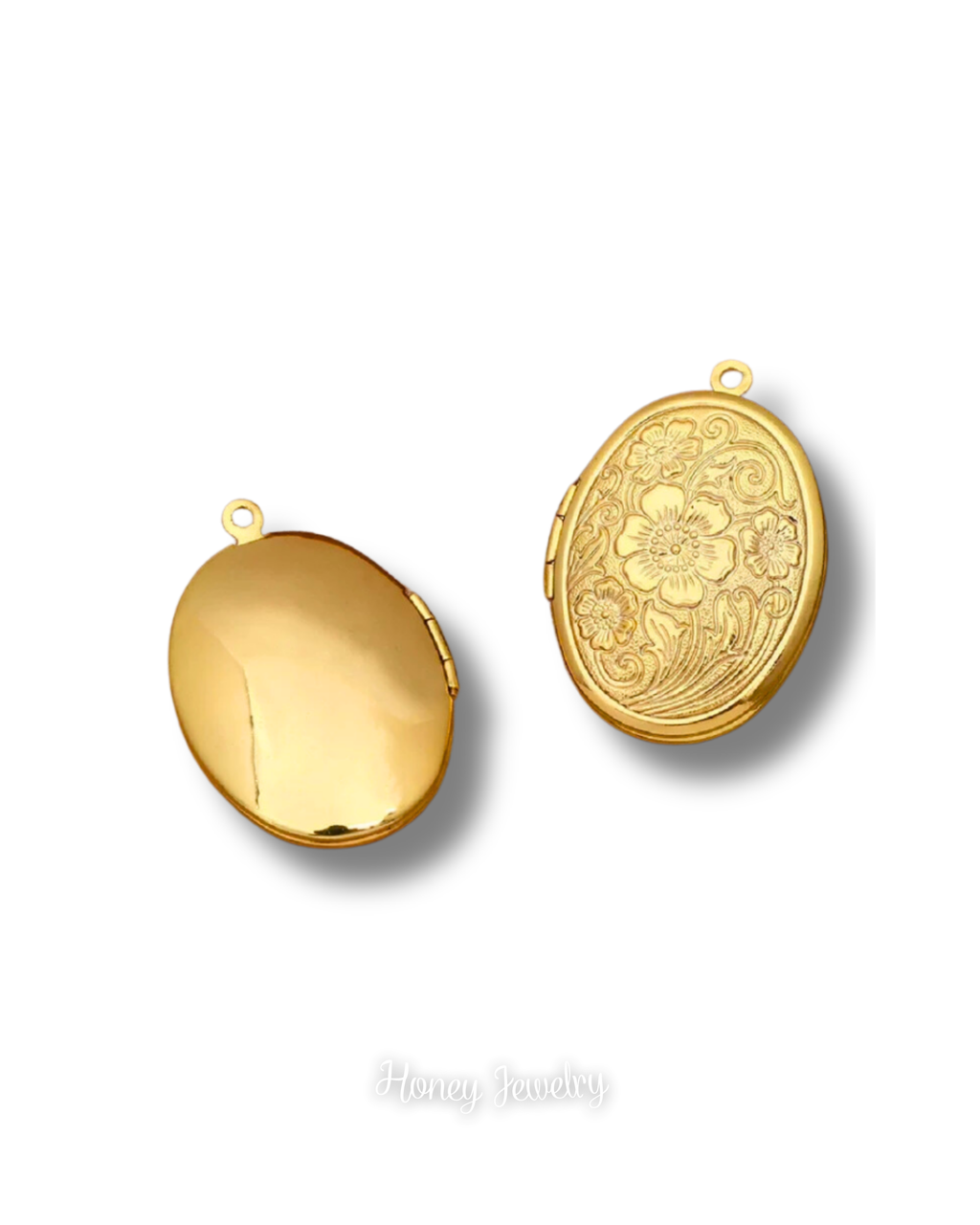 Smooth oval locket necklace - photo-etched