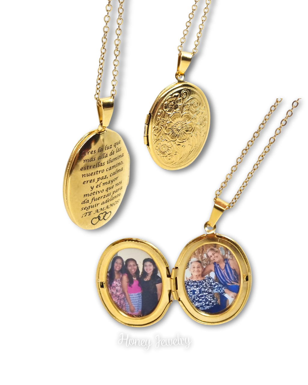 Smooth oval locket necklace - photo-etched