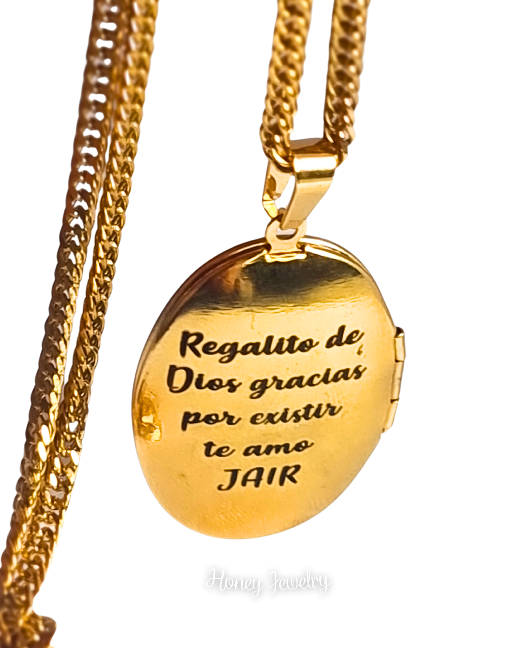 COLLAR RELICARIO OVALADO + CADENA GRUESA