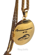 COLLAR RELICARIO OVALADO + CADENA GRUESA