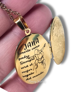 Smooth oval locket necklace - photo-etched