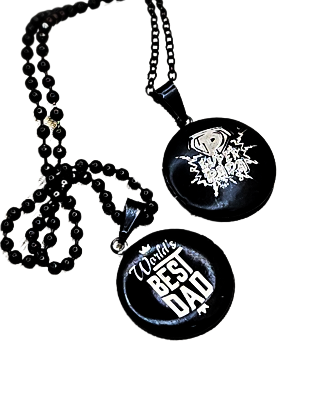 COLLAR RELICARIO REDONDO NEGRO - FOTOGRABADO LASER