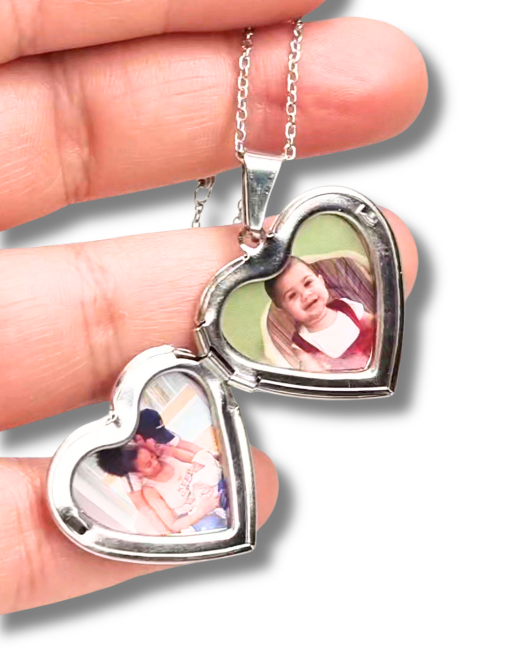 Smooth heart locket necklace