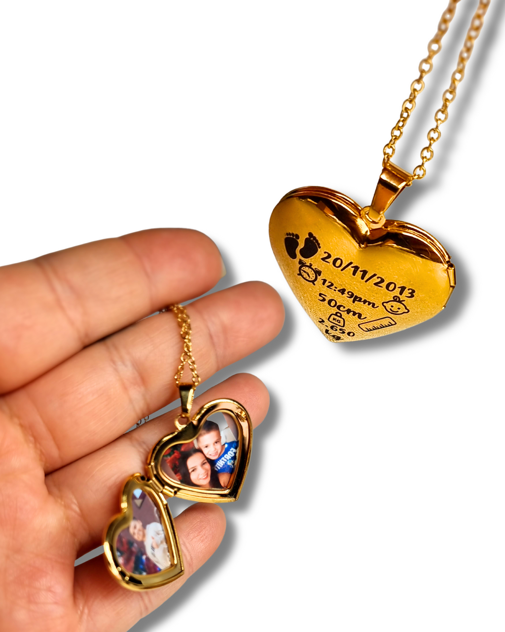Smooth heart locket necklace
