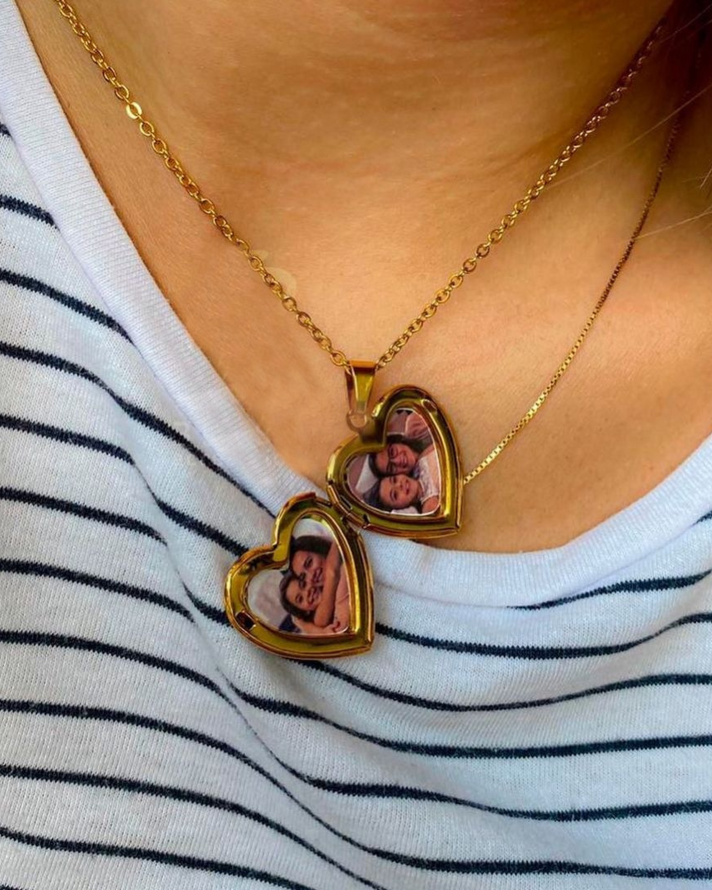 Smooth heart locket necklace