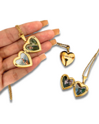 Smooth heart locket necklace
