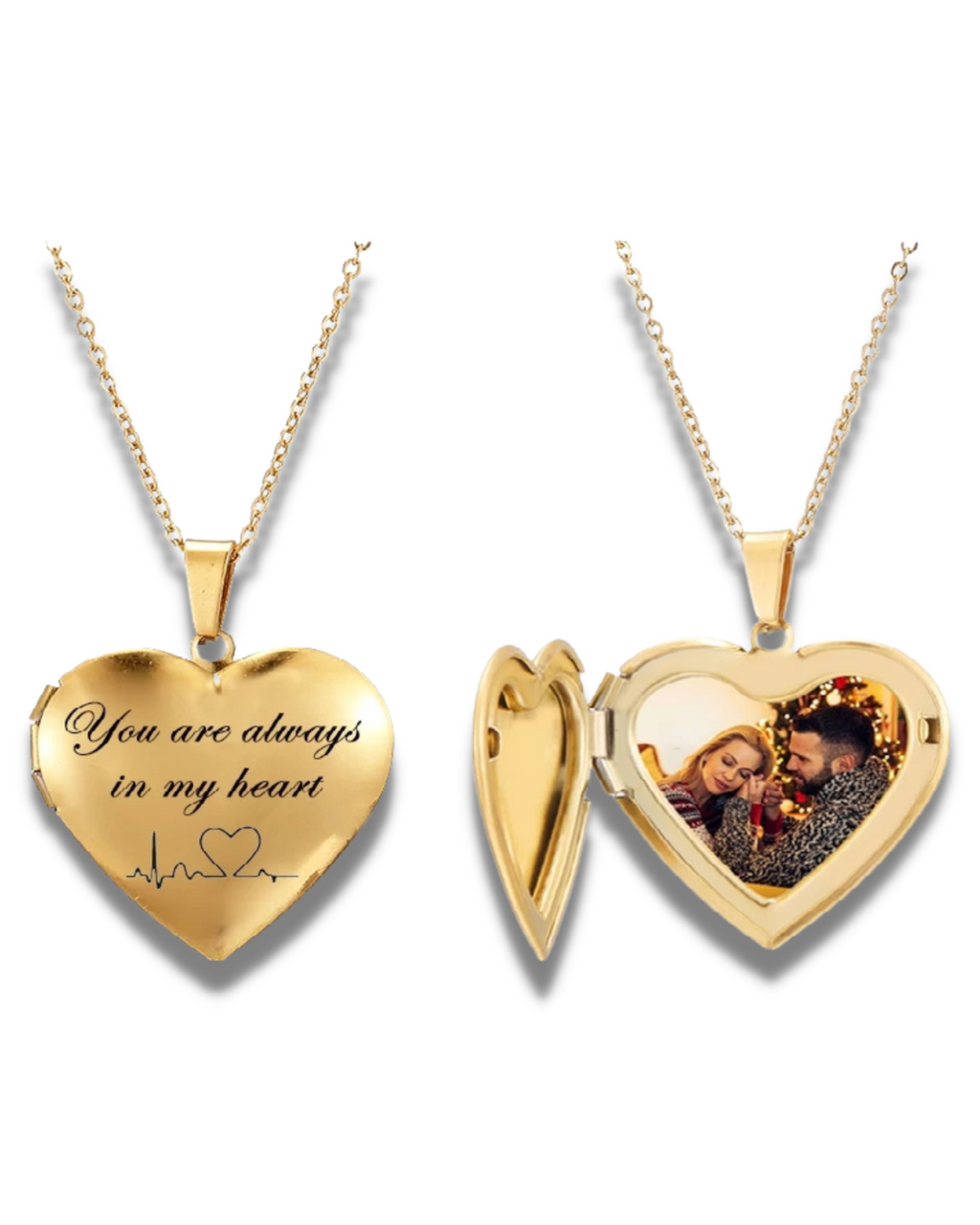 Smooth heart locket necklace