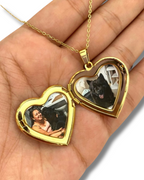 Smooth heart locket necklace