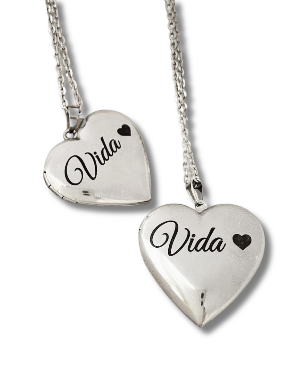 Smooth heart locket necklace