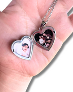 Smooth heart locket necklace