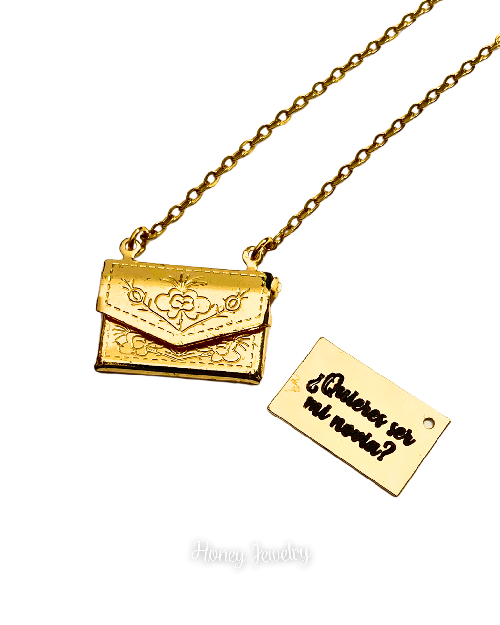 COLLAR CARTA DE AMOR CON RELIEVE