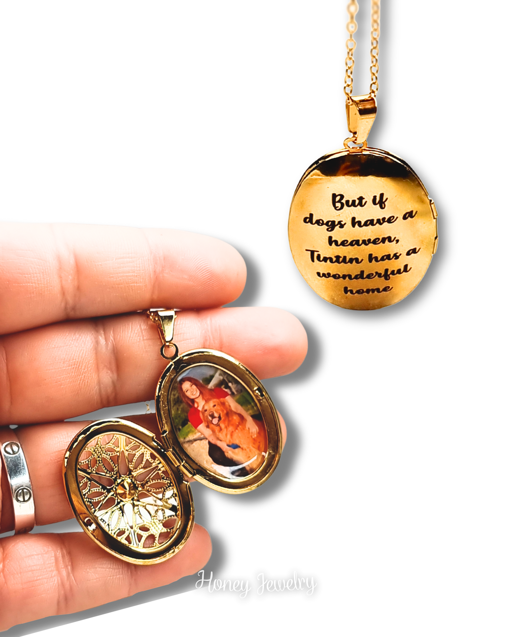 Opengewerkte ovale medaillonketting met zirkoon