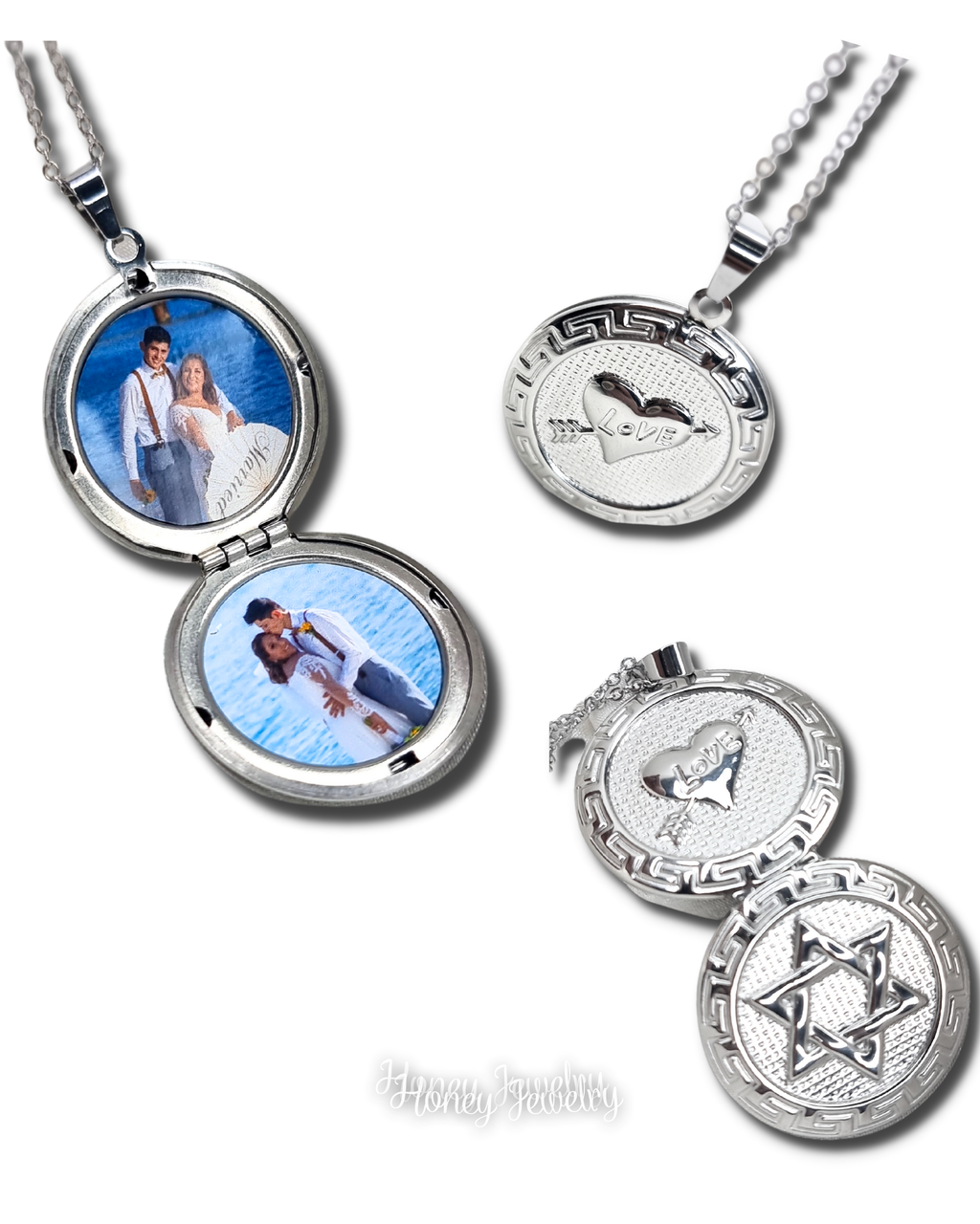 Star of David Reliquary Necklace + Love Heart