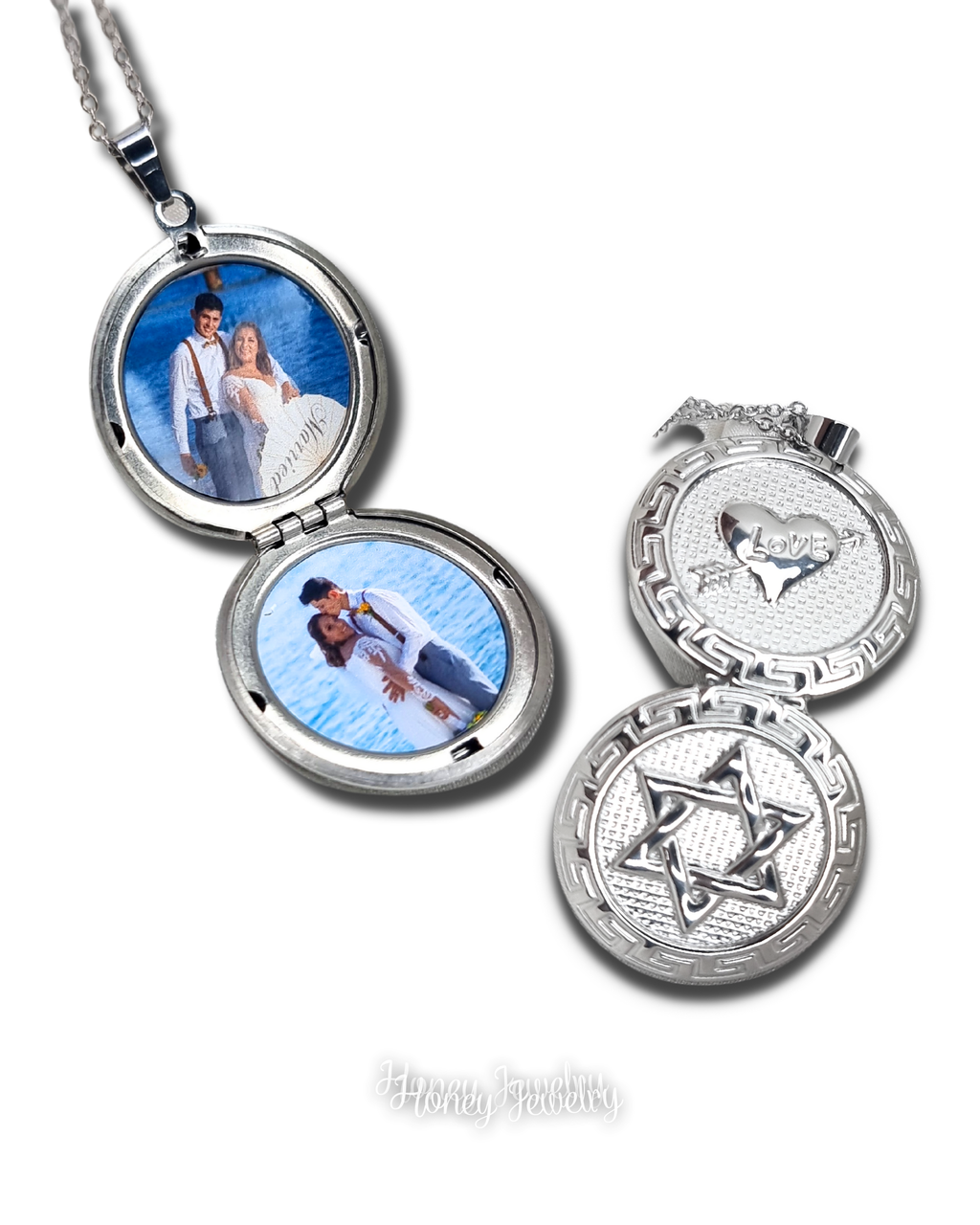 Star of David Reliquary Necklace + Love Heart