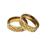 Couple rings with frosted rhombuses