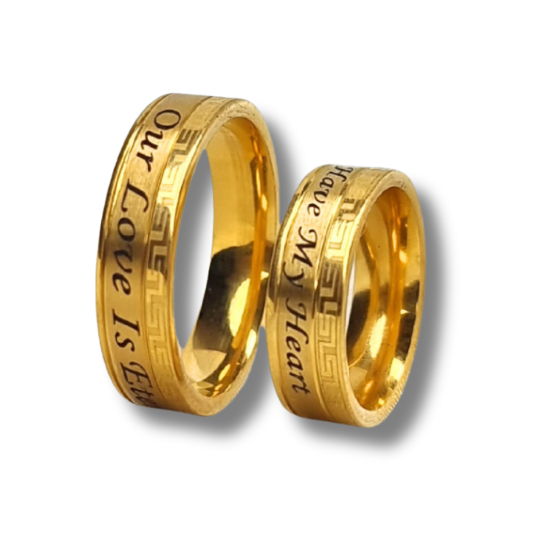 DUO DE ANILLOS PARA PAREJA DISEÑO TRIBAL