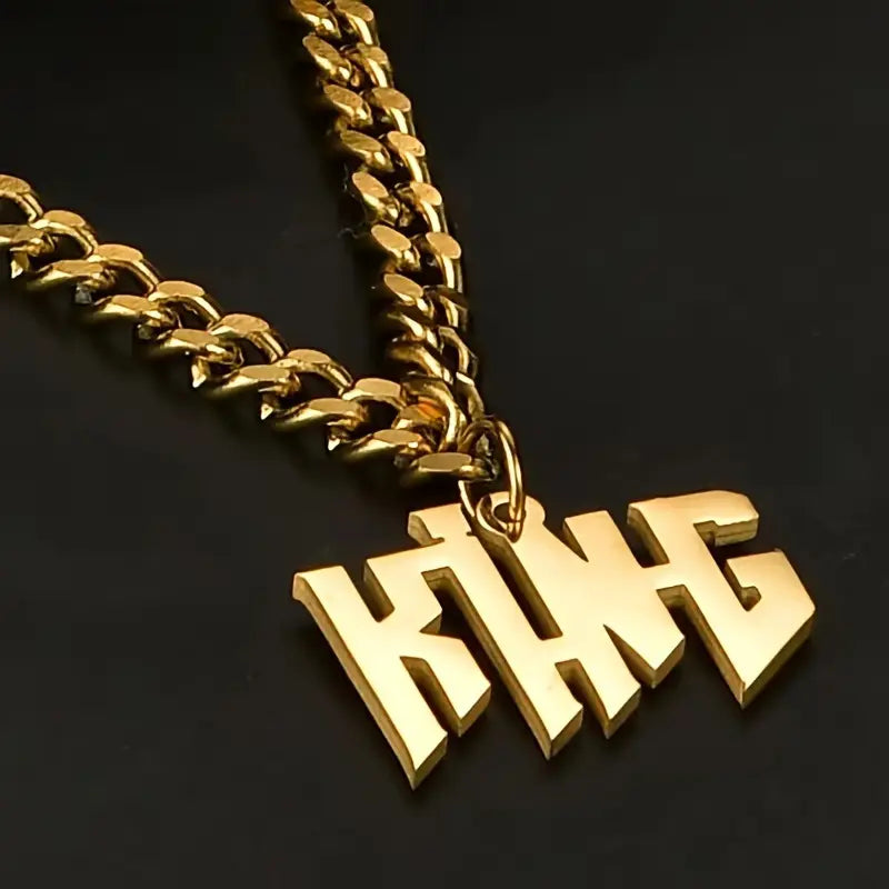 Herenketting met naam in hoofdletters en dikke ketting