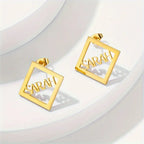 ARETES ROMBO CON NOMBRE