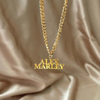 COLLAR CON NOMBRE DOBLE LINEA Y CADENA GRUESA