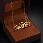COLLAR NOMBRE DOBLE E INFINITO + CORAZON