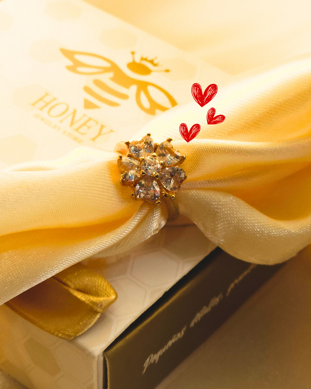 ANILLO FLOR CON CIRCONES  - ULTIMA TALLA 5