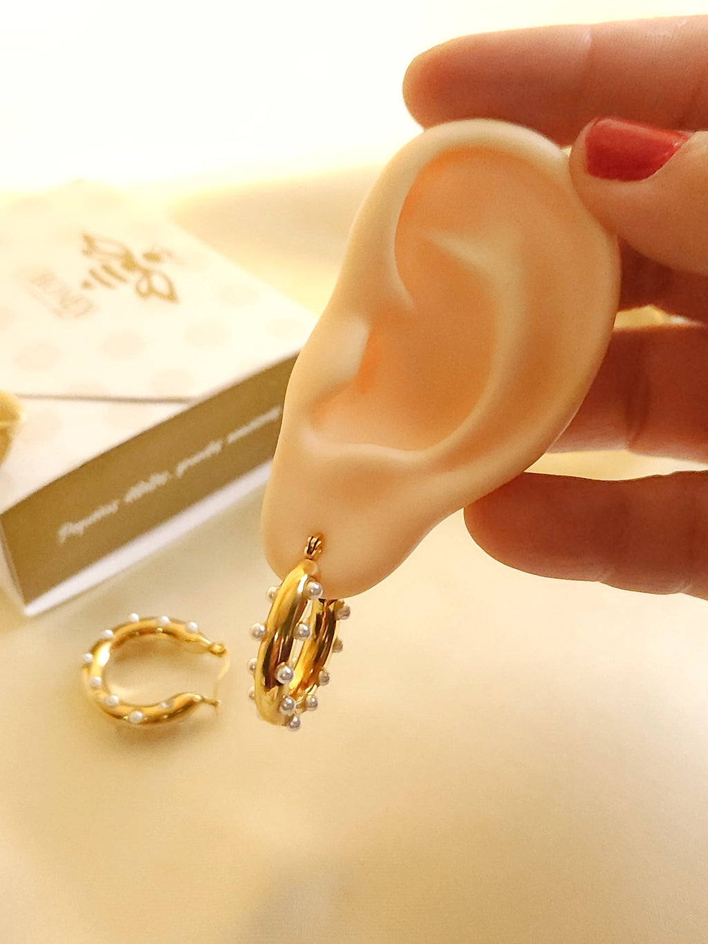 Oorbellen met miniparels