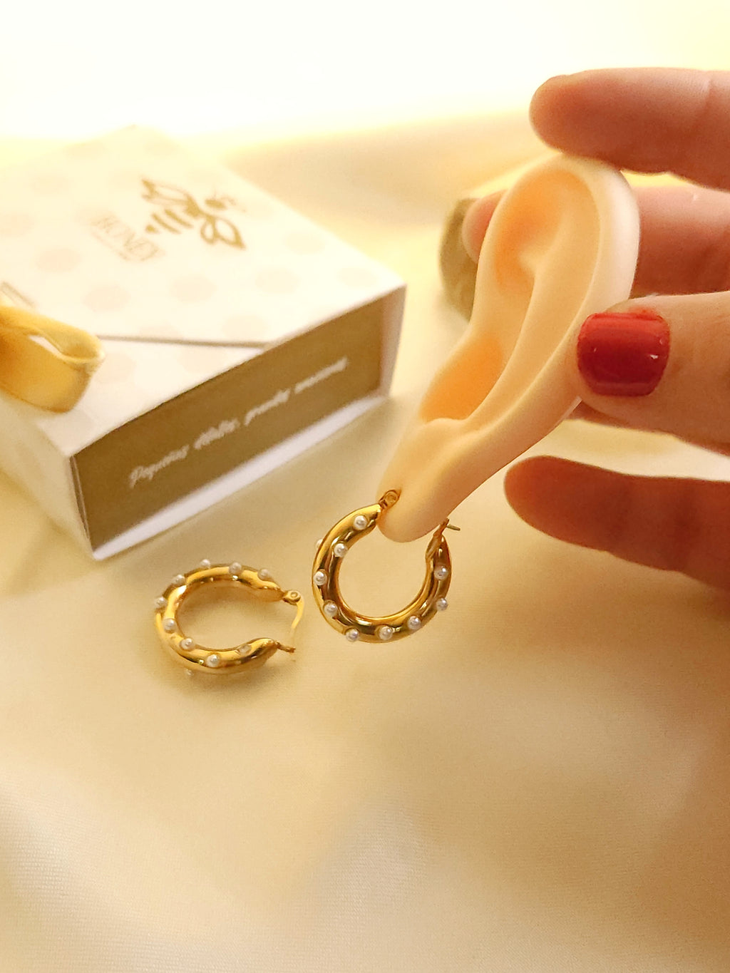 Oorbellen met miniparels