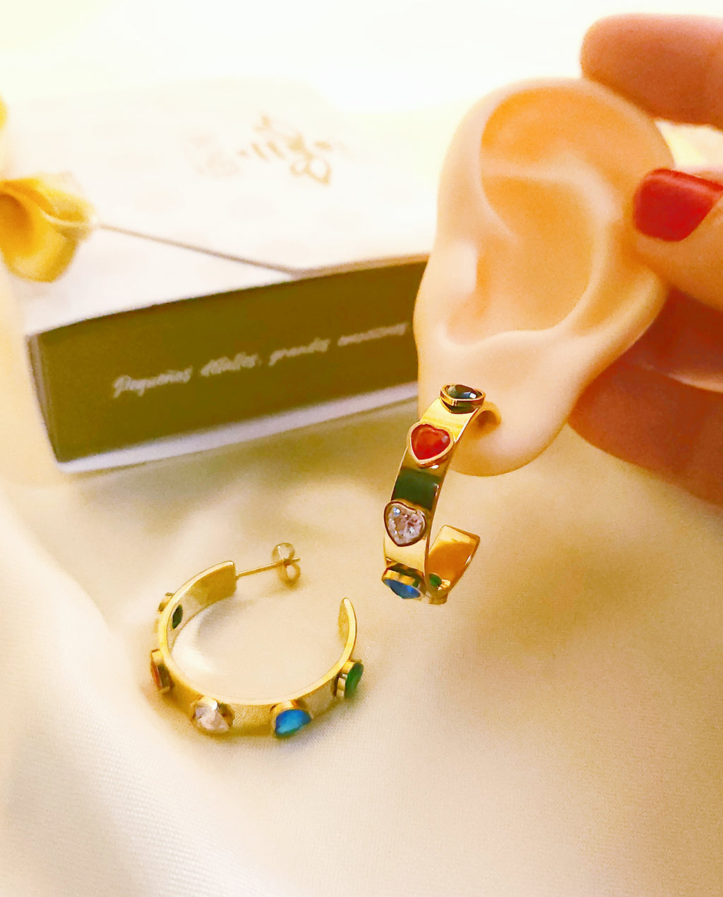 heart zircon candonga earrings