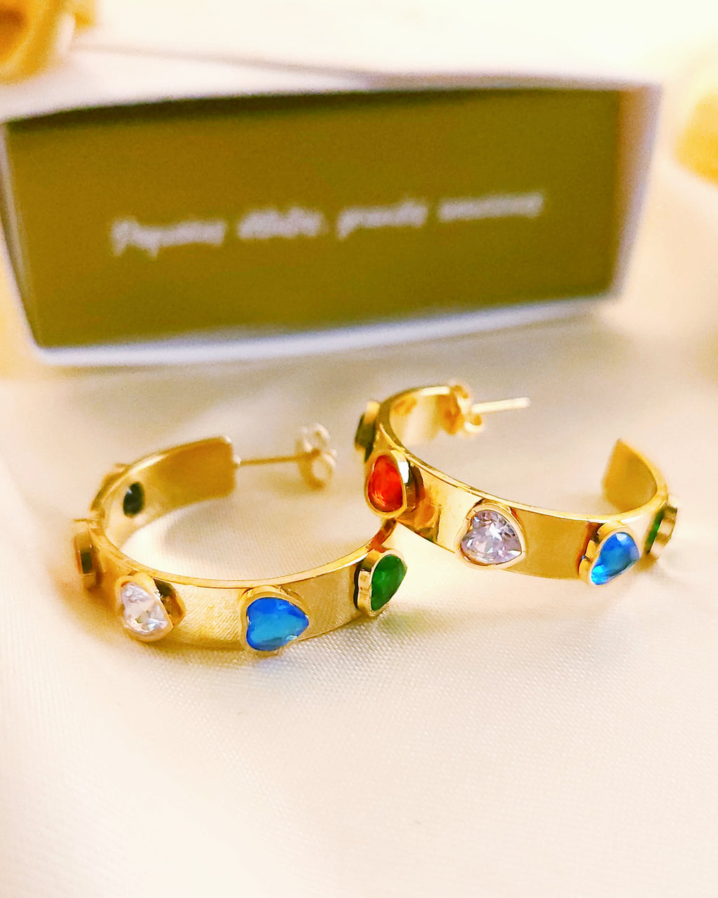 heart zircon candonga earrings