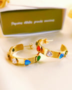 heart zircon candonga earrings