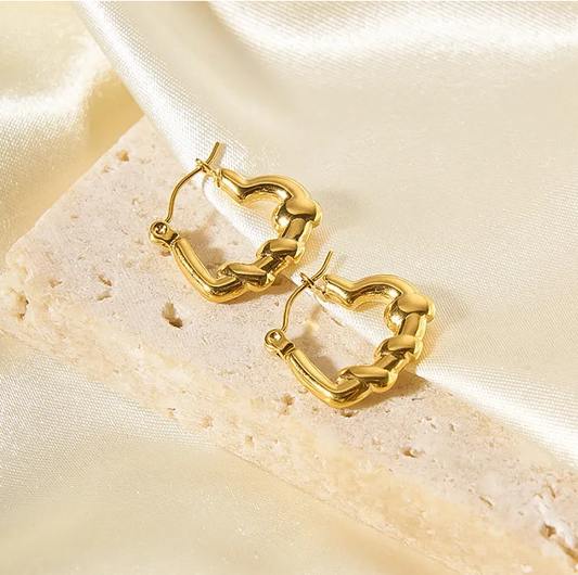 interlocking heart earrings