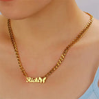 COLLAR CON NOMBRE + MARIPOSA + CADENA GRUESA