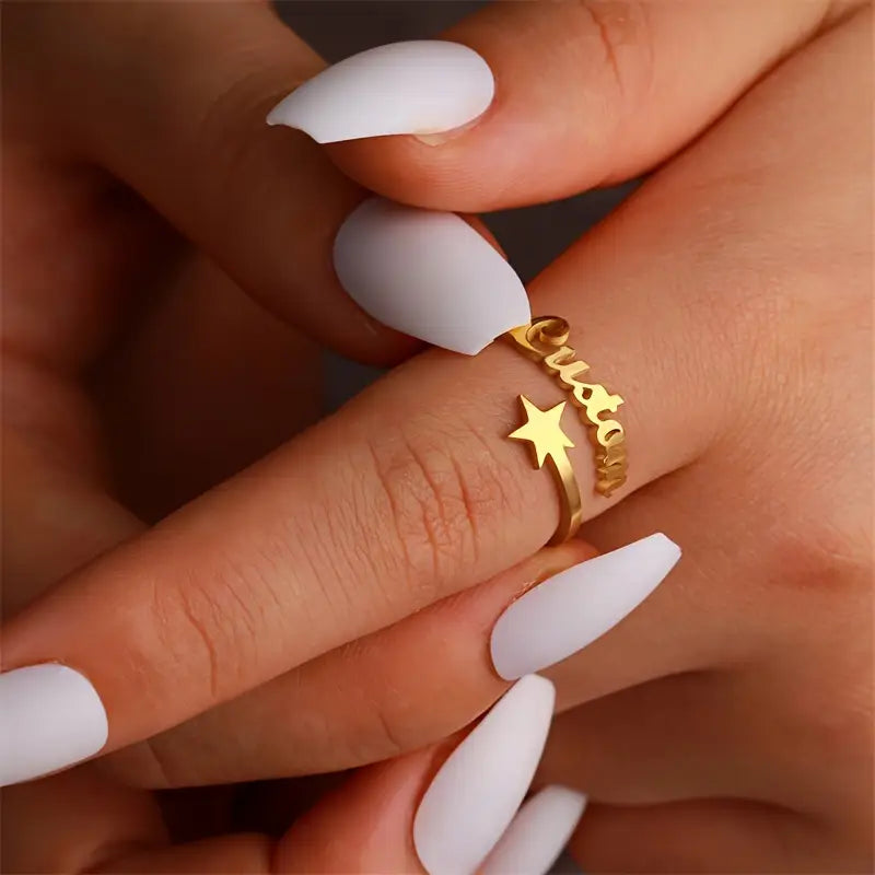 ANILLO CON NOMBRE Y ESTRELLA